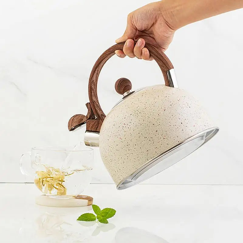 Whistling Tea Kettle Stainless Steel Tea Pot With Handle Stovetop Enamel Food Grade Teapot Potstove Boiling Coffee Gas Kettles