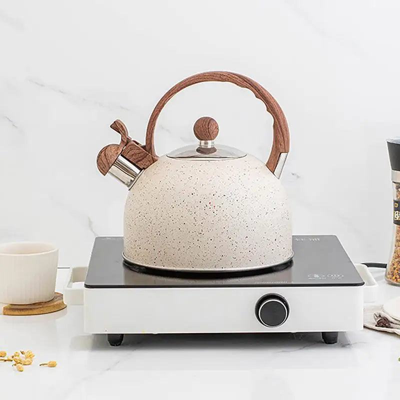 Whistling Tea Kettle Stainless Steel Tea Pot With Handle Stovetop Enamel Food Grade Teapot Potstove Boiling Coffee Gas Kettles