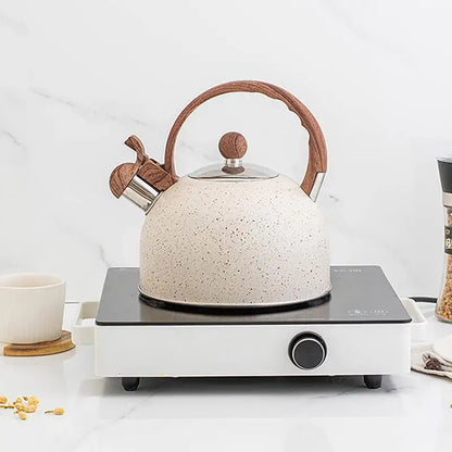 Whistling Tea Kettle Stainless Steel Tea Pot With Handle Stovetop Enamel Food Grade Teapot Potstove Boiling Coffee Gas Kettles