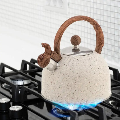 Whistling Tea Kettle Stainless Steel Tea Pot With Handle Stovetop Enamel Food Grade Teapot Potstove Boiling Coffee Gas Kettles
