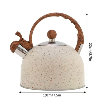 Whistling Tea Kettle Stainless Steel Tea Pot With Handle Stovetop Enamel Food Grade Teapot Potstove Boiling Coffee Gas Kettles