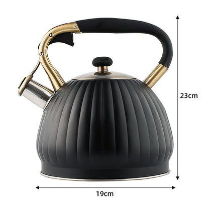 Whistling Tea Kettles Stainless Steel Whistling Teapot Stovetop With Boils Faster BottomErgonomic Cookware Kettle Heat