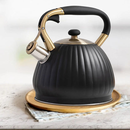 Whistling Tea Kettles Stainless Steel Whistling Teapot Stovetop With Boils Faster BottomErgonomic Cookware Kettle Heat