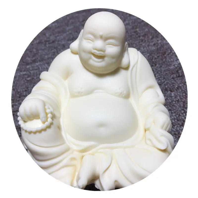 White Chinese Laughing Buddha Statue, Modern Art Sculpture,Buddha statue with big belly，High-end home decoration statue