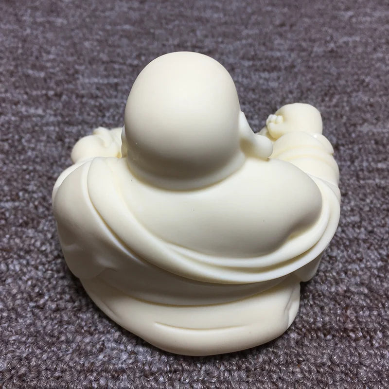 White Chinese Laughing Buddha Statue, Modern Art Sculpture,Buddha statue with big belly，High-end home decoration statue