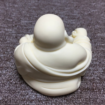 White Chinese Laughing Buddha Statue, Modern Art Sculpture,Buddha statue with big belly，High-end home decoration statue