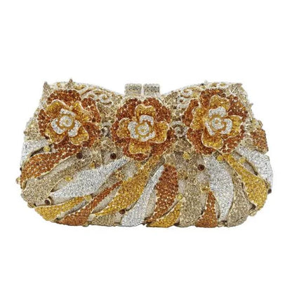 White Crystal Ladies Evening Clutch Bags Fashion Hollow Out Stripe Diamond Women Party Wallets Female Dinner Messenger Handbags