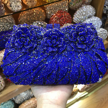 White Crystal Ladies Evening Clutch Bags Fashion Hollow Out Stripe Diamond Women Party Wallets Female Dinner Messenger Handbags