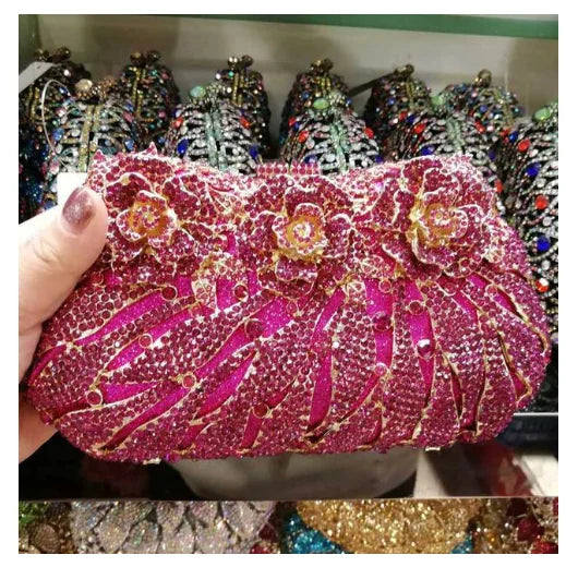 White Crystal Ladies Evening Clutch Bags Fashion Hollow Out Stripe Diamond Women Party Wallets Female Dinner Messenger Handbags