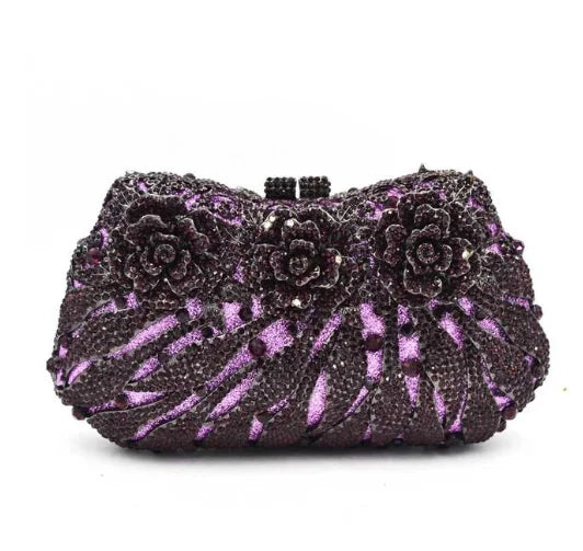 White Crystal Ladies Evening Clutch Bags Fashion Hollow Out Stripe Diamond Women Party Wallets Female Dinner Messenger Handbags