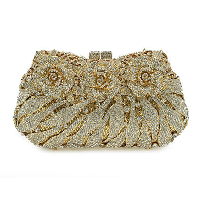 White Crystal Ladies Evening Clutch Bags Fashion Hollow Out Stripe Diamond Women Party Wallets Female Dinner Messenger Handbags
