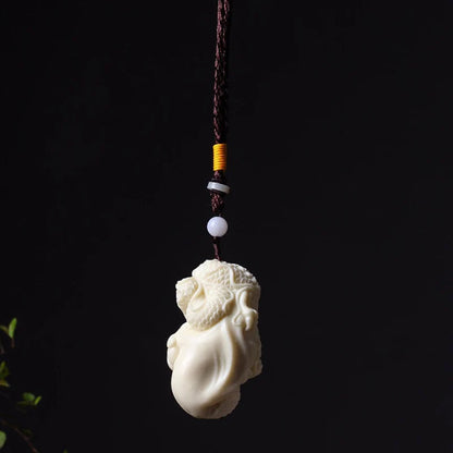 White Dragon Play Pearl Mascot Decoration Small Figurine Resin Art Sculpture Home Lucky Pendant dragon Figurines