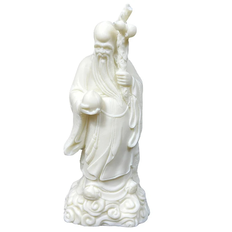 White Fu Lu Shou Figure Sculpture Statue Resin Crafts Home living room, room, office fortune decoration statue