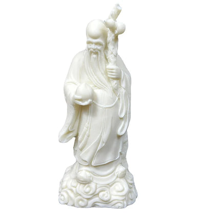 White Fu Lu Shou Figure Sculpture Statue Resin Crafts Home living room, room, office fortune decoration statue