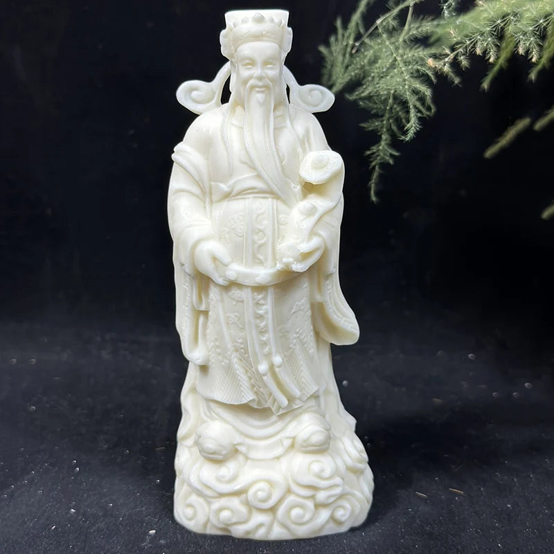 White Fu Lu Shou Figure Sculpture Statue Resin Crafts Home living room, room, office fortune decoration statue