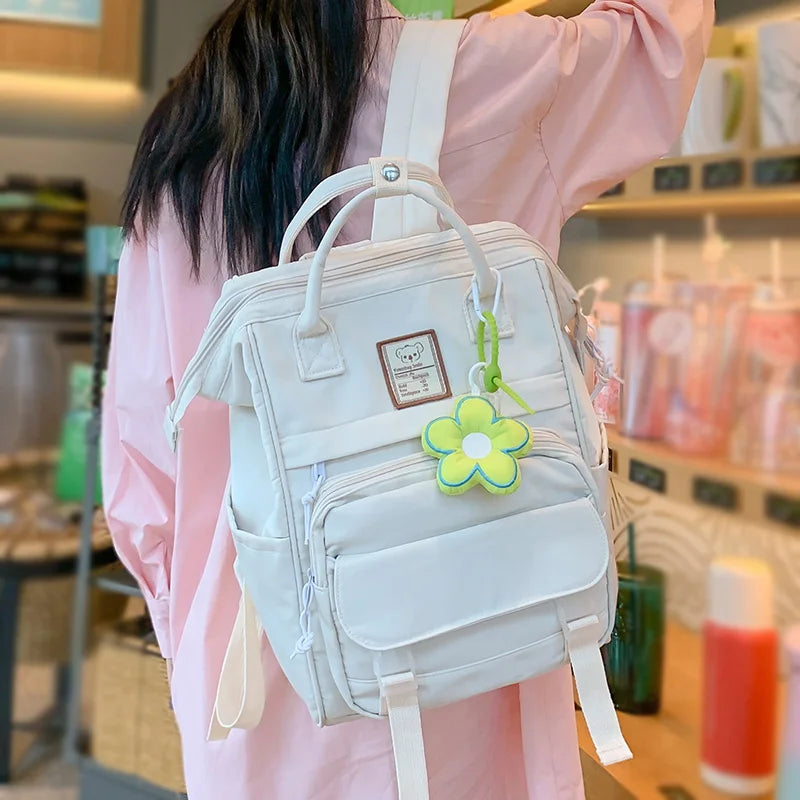 White Girl Travel Kawaii Book Laptop Backpack Female Trendy Student Bag Fashion Ladies Leisure College Backpack Women School Bag