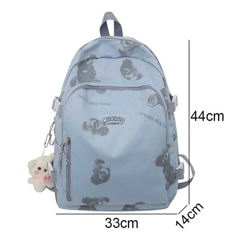 White Girl Waterproof Printing Kawaii Laptop College Backpack Female Cute Book Bag Fashion Lady Leisure Women Travel School Bags