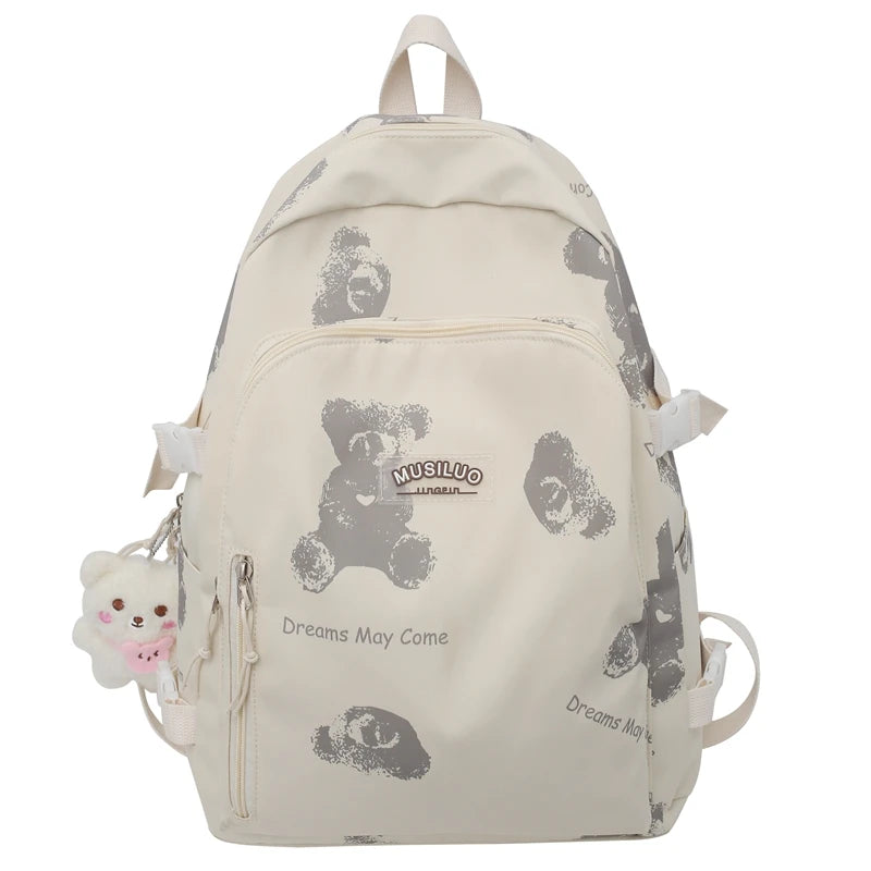 White Girl Waterproof Printing Kawaii Laptop College Backpack Female Cute Book Bag Fashion Lady Leisure Women Travel School Bags