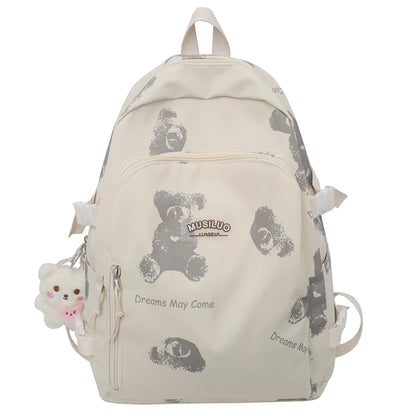 White Girl Waterproof Printing Kawaii Laptop College Backpack Female Cute Book Bag Fashion Lady Leisure Women Travel School Bags