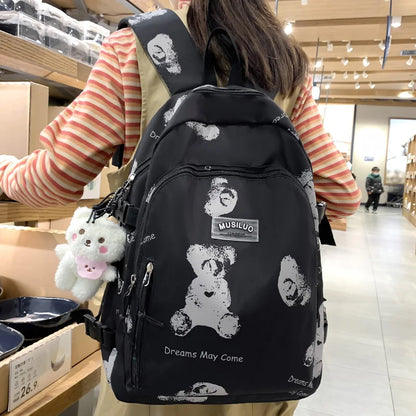 White Girl Waterproof Printing Kawaii Laptop College Backpack Female Cute Book Bag Fashion Lady Leisure Women Travel School Bags