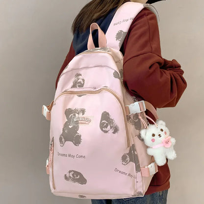 White Girl Waterproof Printing Kawaii Laptop College Backpack Female Cute Book Bag Fashion Lady Leisure Women Travel School Bags