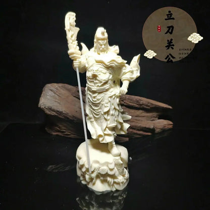 White Guan Gong Figure statue Resin modern art sculpture Home living room, room decoration Crafts 17cm /6.8 in