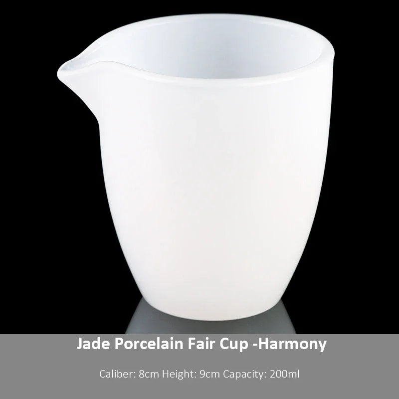 White Jade Porcelain Fair Cup - Harmony Tea Dispenser Tea Sea Large Glass Glaze Justice Cup Kungfu Tea Set Accessories