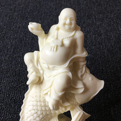 White Maitreya Buddha Statue Home Decoration Accessories Living Room Fireplace Decoration Laughing Buddha Statue Crafts