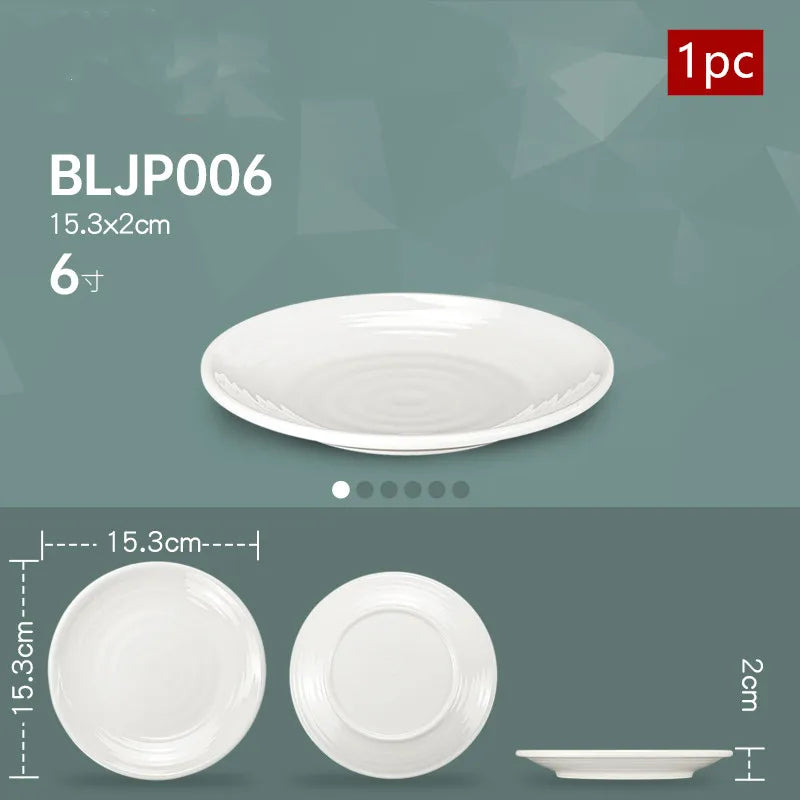 White Melamine Dishes Hotel Sushi Plate Smash Resistant Plastic Dinner Plates Kitchen Rectangular Dish Tableware Accessories