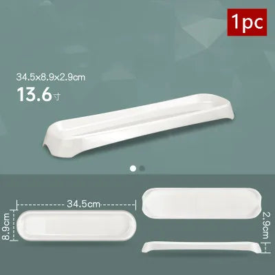 White Melamine Dishes Hotel Sushi Plate Smash Resistant Plastic Dinner Plates Kitchen Rectangular Dish Tableware Accessories