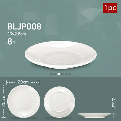 White Melamine Dishes Hotel Sushi Plate Smash Resistant Plastic Dinner Plates Kitchen Rectangular Dish Tableware Accessories