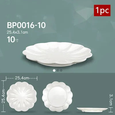 White Melamine Dishes Hotel Sushi Plate Smash Resistant Plastic Dinner Plates Kitchen Rectangular Dish Tableware Accessories