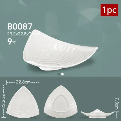 White Melamine Dishes Hotel Sushi Plate Smash Resistant Plastic Dinner Plates Kitchen Rectangular Dish Tableware Accessories