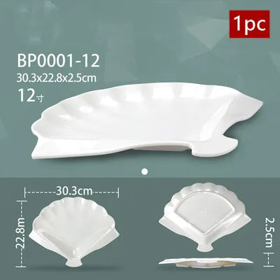 White Melamine Dishes Hotel Sushi Plate Smash Resistant Plastic Dinner Plates Kitchen Rectangular Dish Tableware Accessories