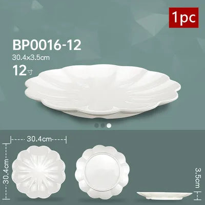 White Melamine Dishes Hotel Sushi Plate Smash Resistant Plastic Dinner Plates Kitchen Rectangular Dish Tableware Accessories