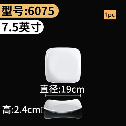 White Melamine Plates Dining Room Plastic Cutlery Thickened Fall-proof Plate Not Easily Broken Dinner Plates Kitchen Accessories