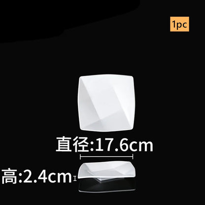 White Melamine Plates Dining Room Plastic Cutlery Thickened Fall-proof Plate Not Easily Broken Dinner Plates Kitchen Accessories
