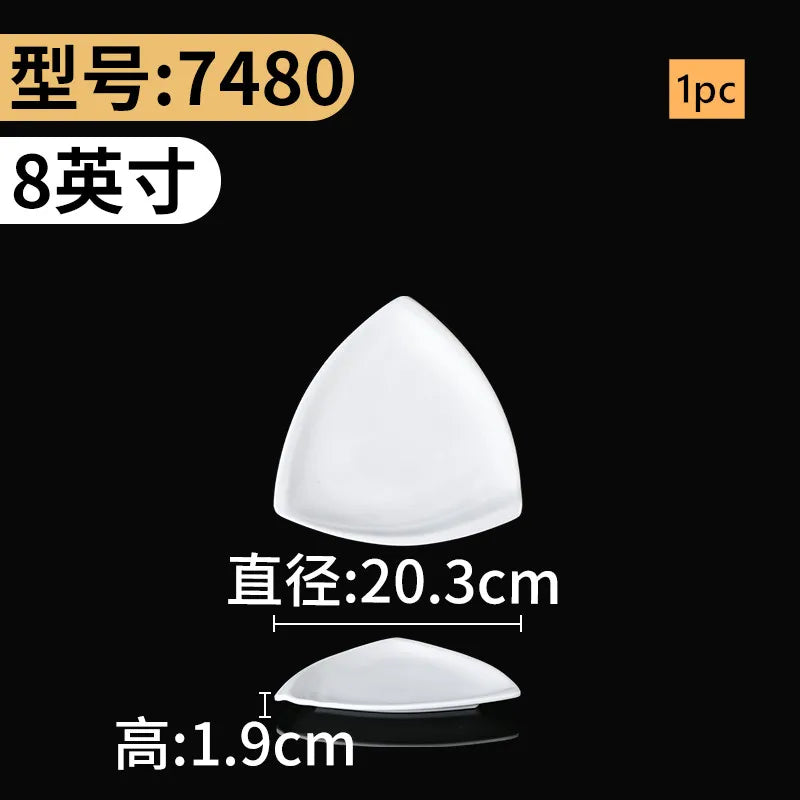 White Melamine Plates Dining Room Plastic Cutlery Thickened Fall-proof Plate Not Easily Broken Dinner Plates Kitchen Accessories