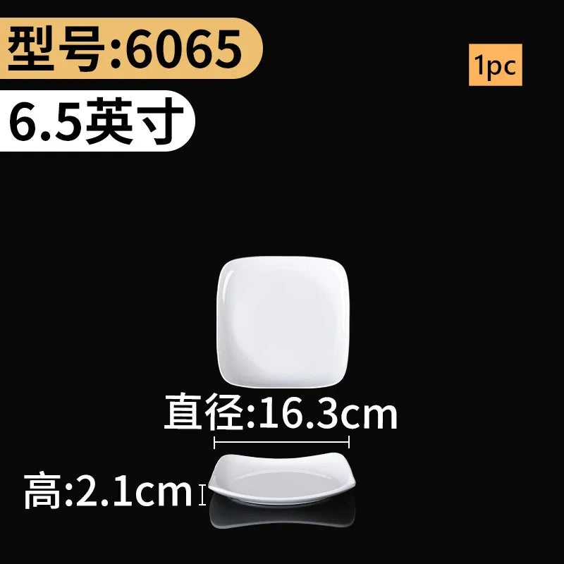 White Melamine Plates Dining Room Plastic Cutlery Thickened Fall-proof Plate Not Easily Broken Dinner Plates Kitchen Accessories