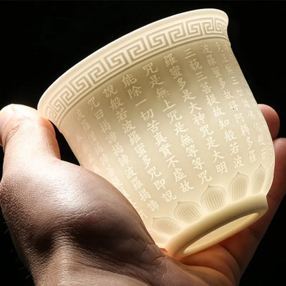 White Porcelain Heart Classics Cup Goat FatJade Personal Cup Tea Set Ceramic Host Cup Sample Tea Cup Kung FuTeaCupSingleCupSmall