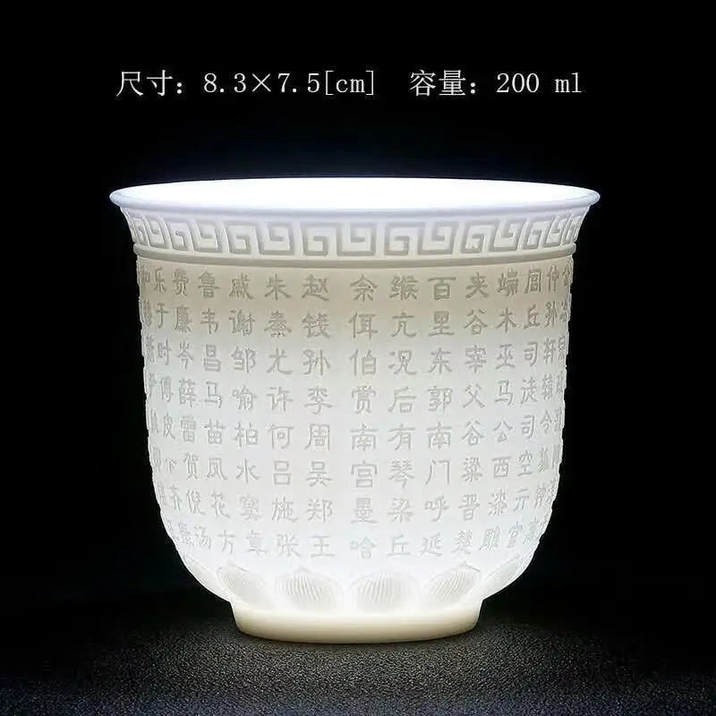 White Porcelain Heart Classics Cup Goat FatJade Personal Cup Tea Set Ceramic Host Cup Sample Tea Cup Kung FuTeaCupSingleCupSmall