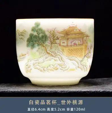 White Porcelain Master Cup, Jade Mud Tea Cup, Ceramic Landscape Tea Cup, Cat Cup, Lotus Single Cup, Household Tea Accessories