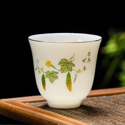 White Porcelain Tea Cup, Single Cup, Lanolin Jade Kungfu Tea Cup, Master Cup, Handmade White Ceramic Drinkware, 24Styles