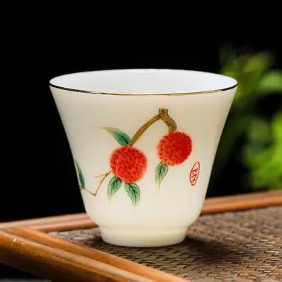 White Porcelain Tea Cup, Single Cup, Lanolin Jade Kungfu Tea Cup, Master Cup, Handmade White Ceramic Drinkware, 24Styles