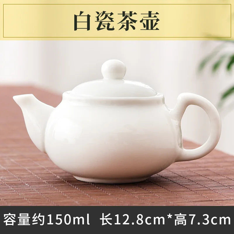 White Porcelain Teapot Chinese Ceramic Tea Infuser Handmade Filter Xishi Pot Traditional Porcelain Tea Set