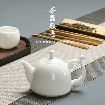 White Porcelain Teapot Dehua Ceramic Handmade kungfu Black Tea Green Tea Set Filter Household Tea Maker Free Shipping