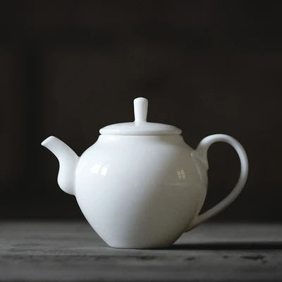 White Porcelain Teapot Dehua White Filter Pot Tea Ceremony Home Office Kungfu Da Hong Pao Pure Black Teaware Free Shipping