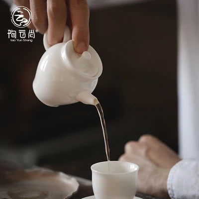 White Porcelain Teapot Dehua White Filter Pot Tea Ceremony Home Office Kungfu Da Hong Pao Pure Black Teaware Free Shipping