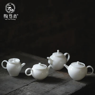 White Porcelain Teapot Dehua White Filter Pot Tea Ceremony Home Office Kungfu Da Hong Pao Pure Black Teaware Free Shipping