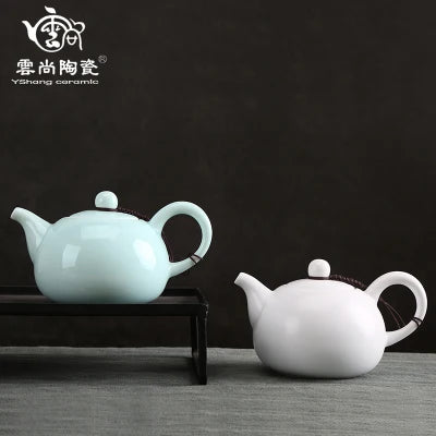 White Porcelain Teapot Jingdezhen Xi Shi pot Japanese Tea Ceremony Home Office Kungfu Pure Oolong Green Teaware Free Shipping